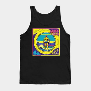 Summer Vintage Beach Surf Vinyl Album Cover Tank Top